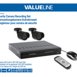 Sistema di sorveglianza con telecamere e videoregistratore con disco rigido integrato da 500 GB-0