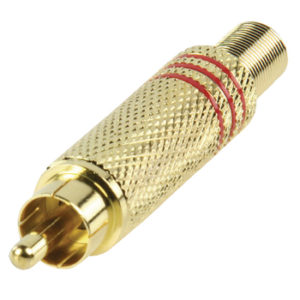 VALUELINE RCA plug goldplated red-0